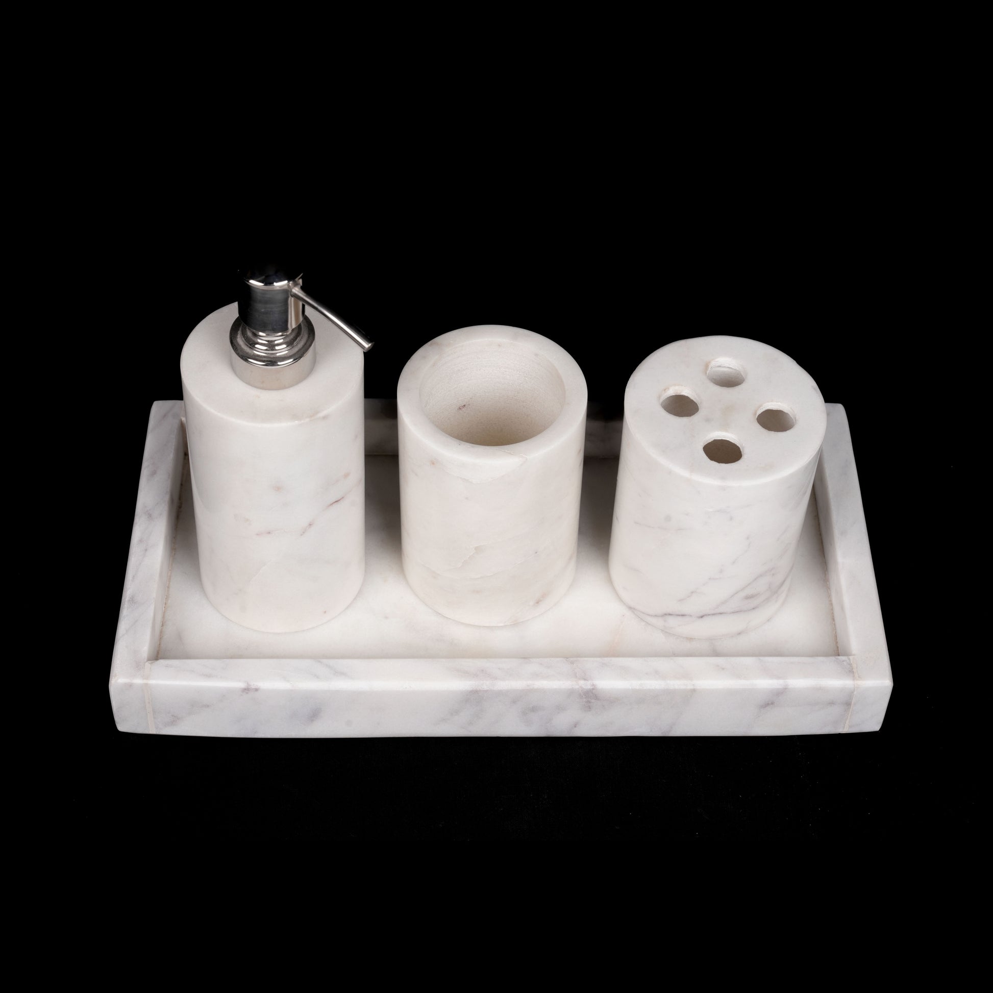 Modern Minimalistic Bathroom Set, liquid dispenser, toothbrush holder, toothpaste Holder
