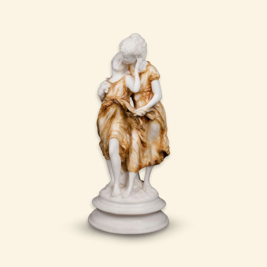 Mother & Daughter Roman Style Desk Statue | Timeless Bond in Marble