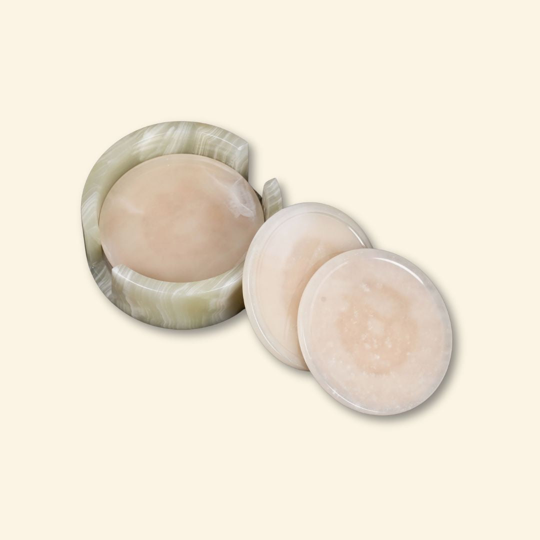 Onyx Coaster Set | Natural Stone Elegance for Home & Gifting