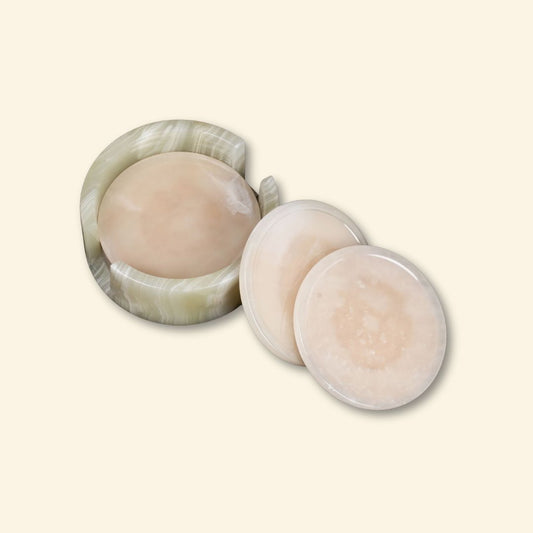 Juego de posavasos de ónix | Elegancia de piedra natural para el hogar y para regalar