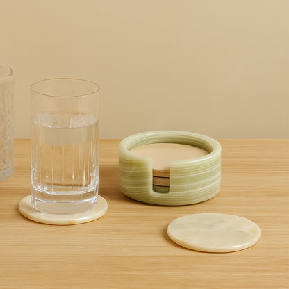 Onyx Coaster Set | Natural Stone Elegance for Home & Gifting