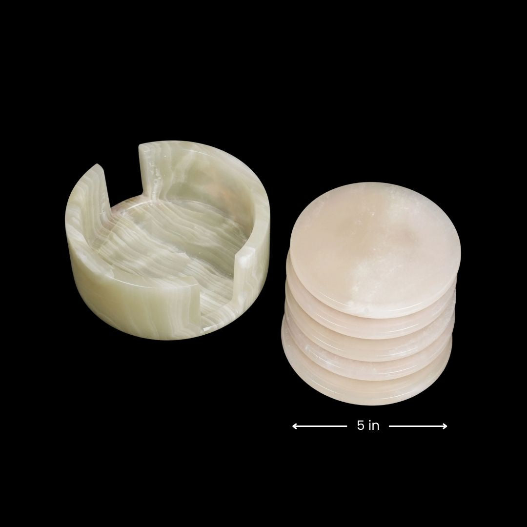 Onyx Coaster Set | Natural Stone Elegance for Home & Gifting