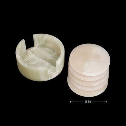 Onyx Coaster Set | Natural Stone Elegance for Home & Gifting