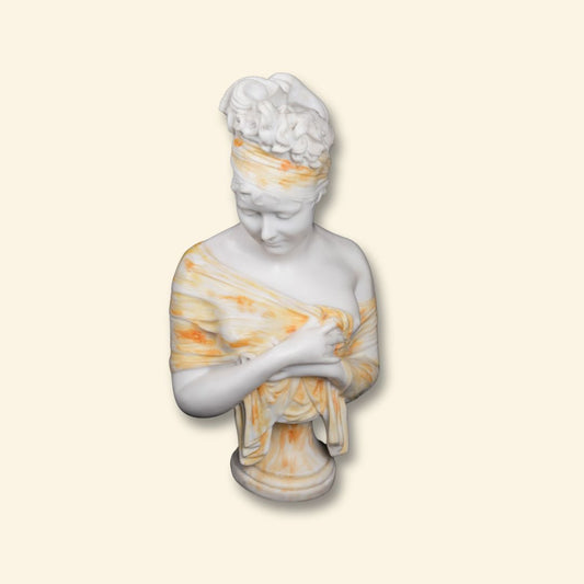 Renaissance Lady Sculpture | Timeless White Marble Indoor Statue