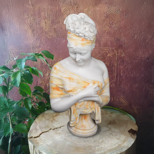 Renaissance Lady Sculpture | Timeless White Marble Indoor Statue