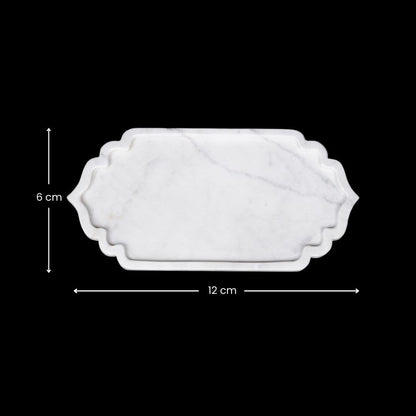 Bandeja de mármol blanco real en forma de arco | Art Decor and Royal Collectables