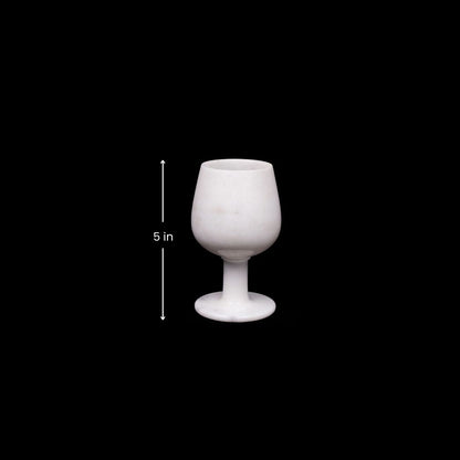 Copa de vino de mármol blanco real | Juego de 2 y juego de 6