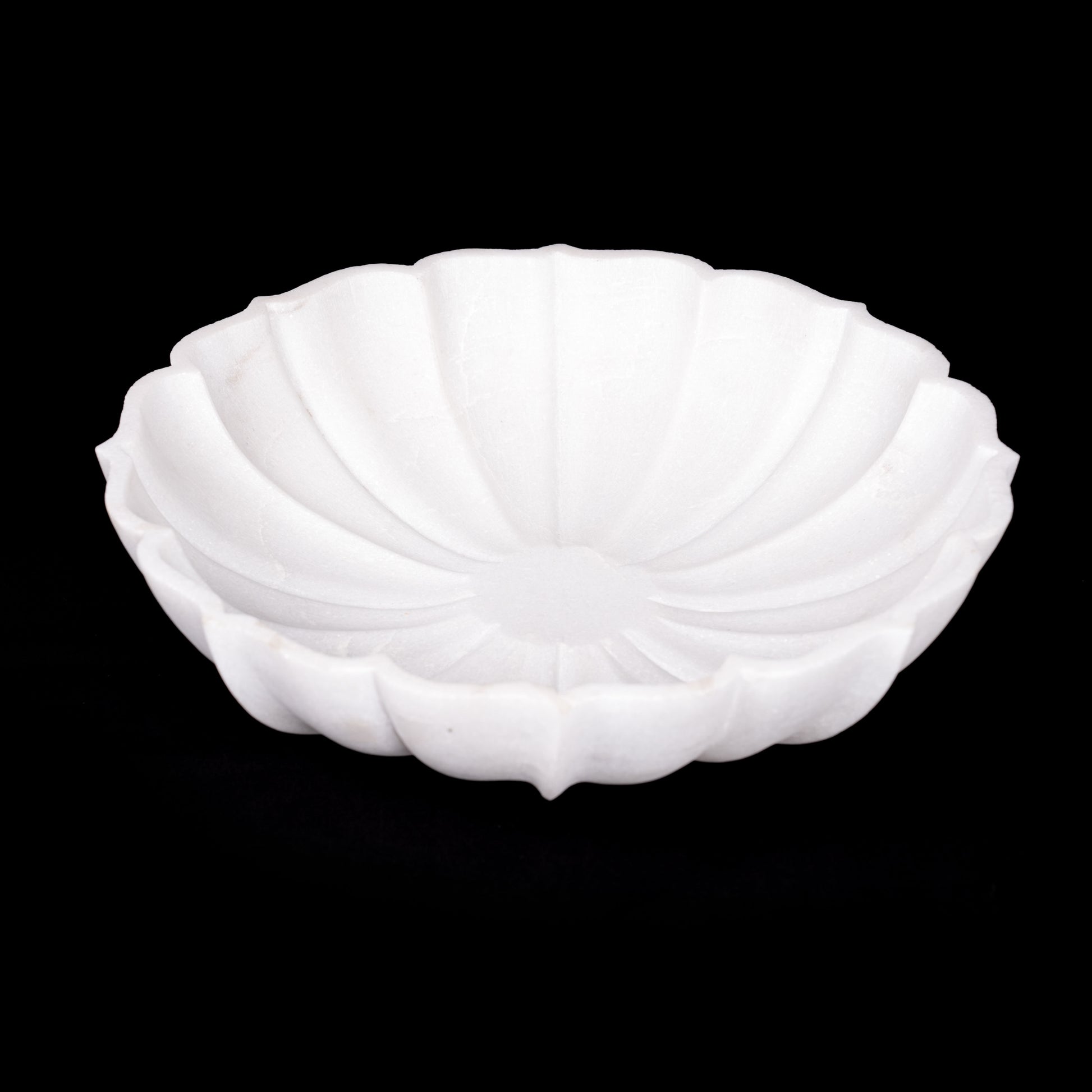 Royal White Marble Arch Shaped Urli Bowl for Multipurpose Use