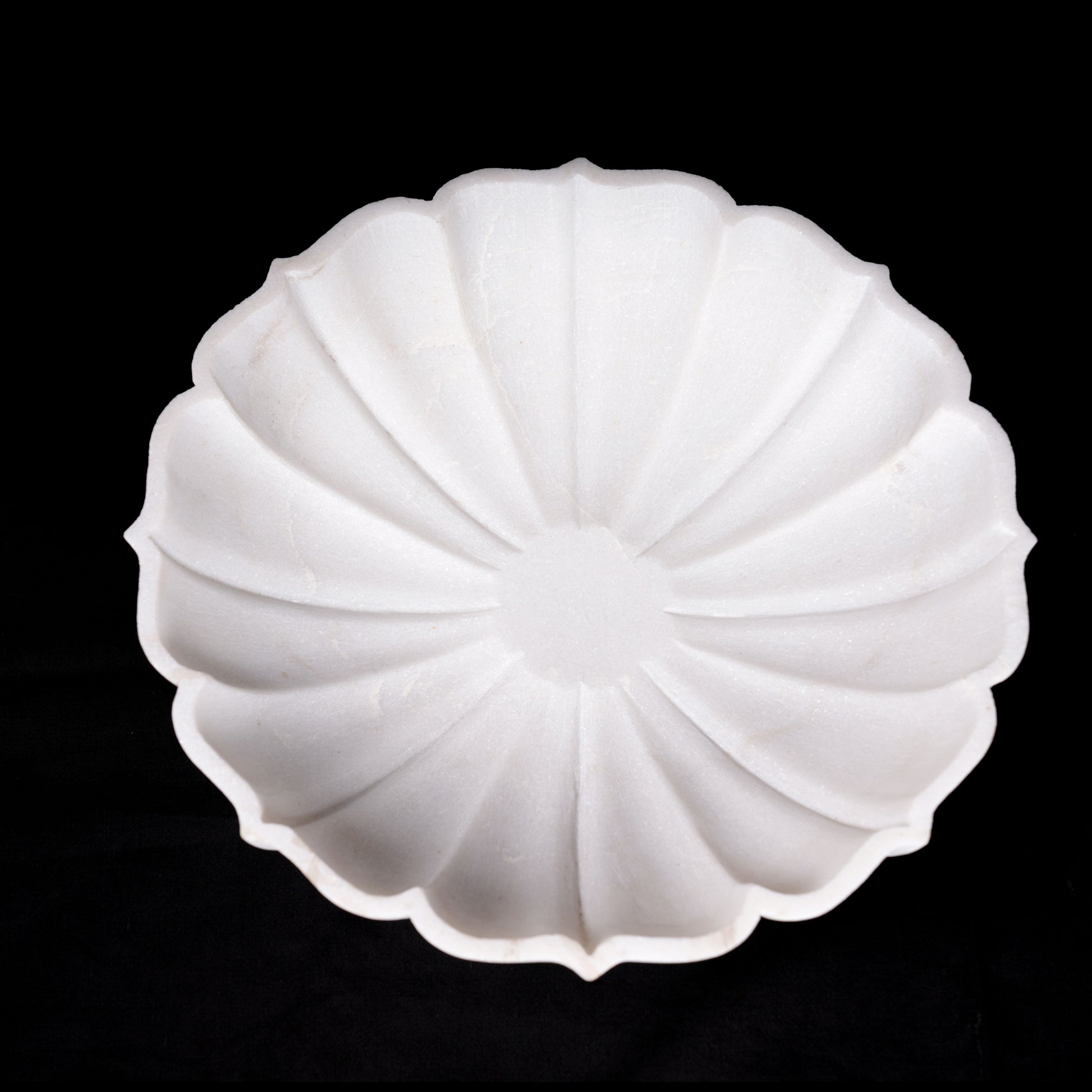 Royal White Marble Arch Shaped Urli Bowl for Multipurpose Use