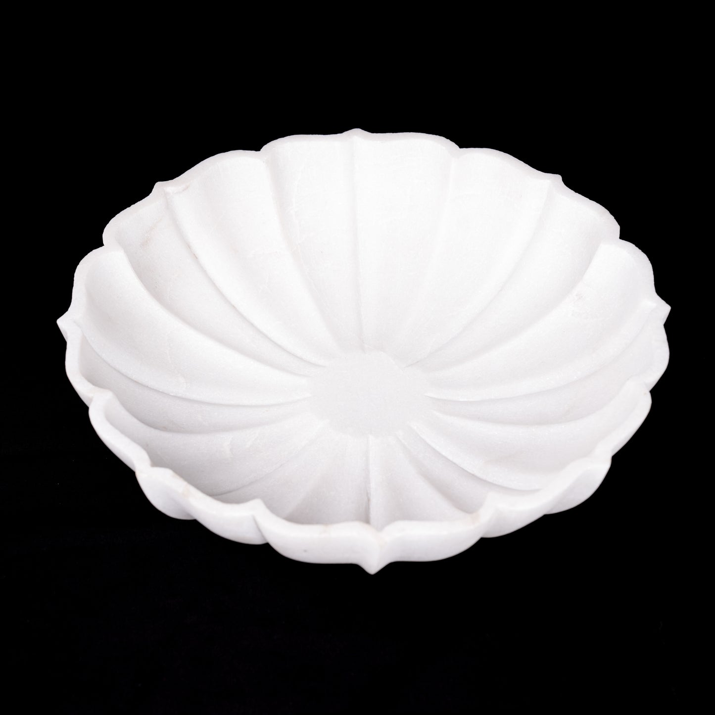 Royal White Marble Arch Shaped Urli Bowl for Multipurpose Use