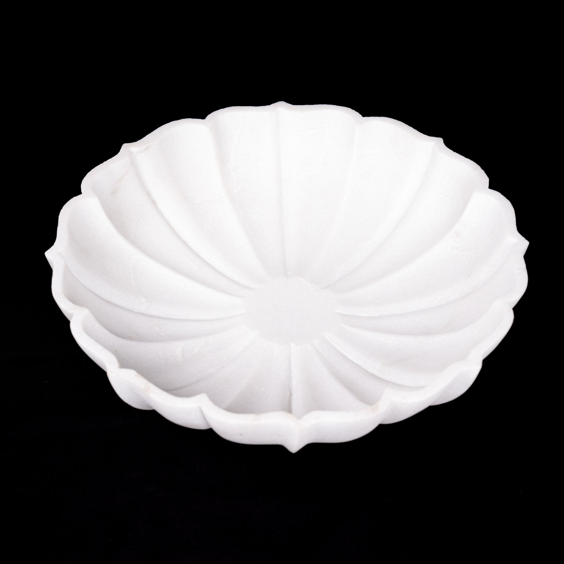 Royal White Marble Arch Shaped Urli Bowl for Multipurpose Use