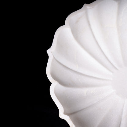 Royal White Marble Arch Shaped Urli Bowl for Multipurpose Use
