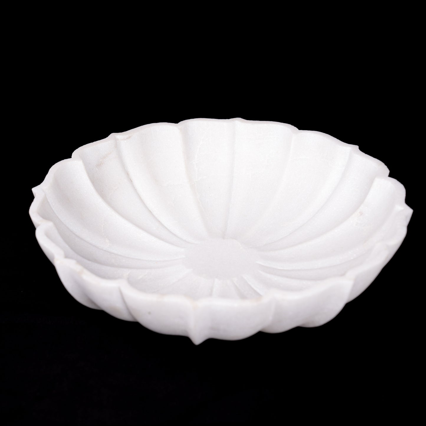 Royal White Marble Arch Shaped Urli Bowl for Multipurpose Use