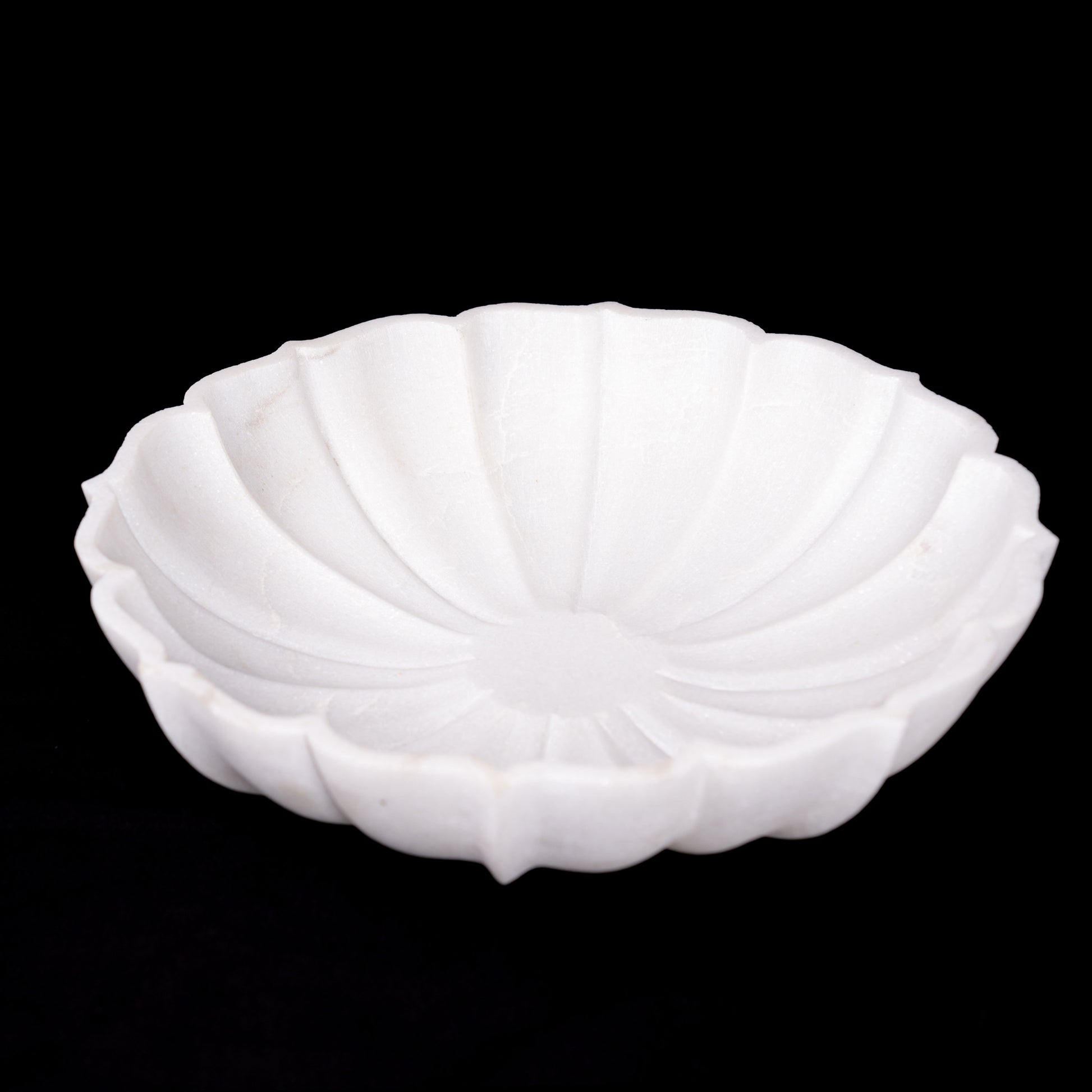 Royal White Marble Arch Shaped Urli Bowl for Multipurpose Use