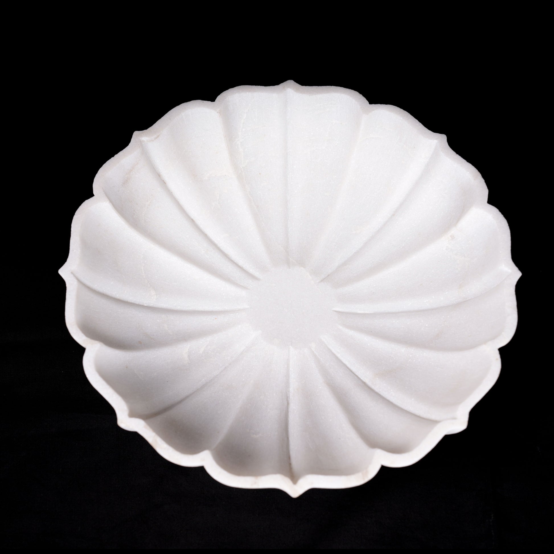 Royal White Marble Arch Shaped Urli Bowl for Multipurpose Use