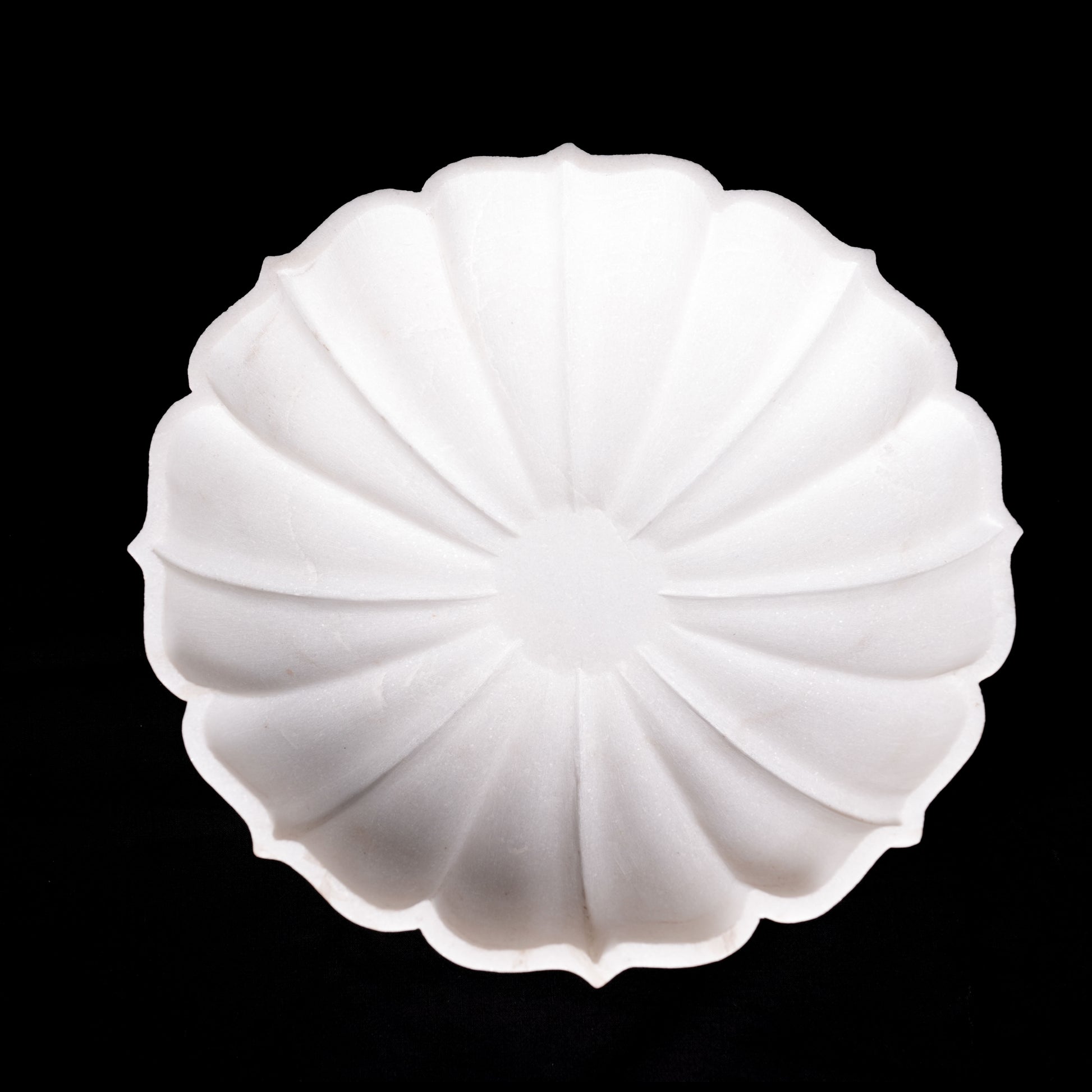 Royal White Marble Arch Shaped Urli Bowl for Multipurpose Use