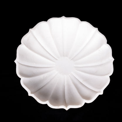 Royal White Marble Arch Shaped Urli Bowl for Multipurpose Use