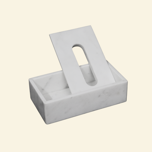 Handcrafted White Marble Tissue Box Holder || Elegant Luxury for Modern Living
