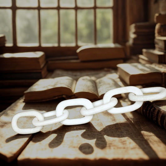 Cadena de eslabones de mármol blanco | Elegante detalle decorativo para espacios interiores y exteriores