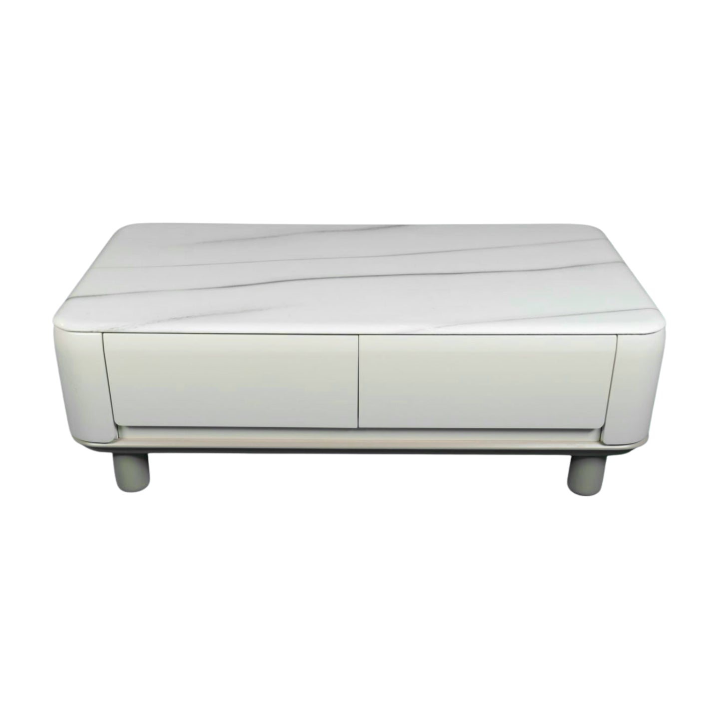 White Marble Effect Coffee Table with Storage