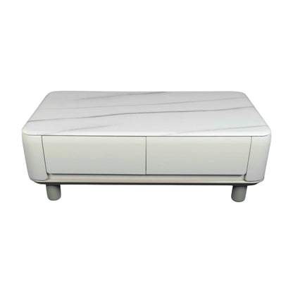 White Marble Effect Coffee Table with Storage